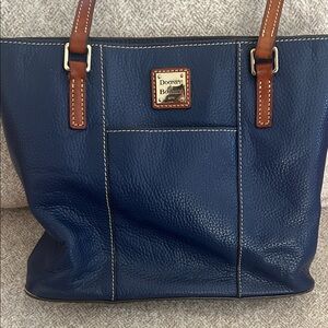 Dooney & Bourke Navy Blue Leather Tote Bag